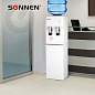 Кулер для воды SONNEN FSE-02H, напольный, НАГРЕВ/ОХЛАЖДЕНИЕ ЭЛЕКТРОННОЕ, 2 крана, белый, 454997 (арт. 454997)