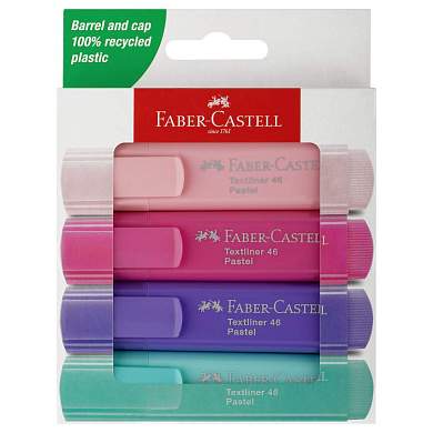 Набор текстовыделителей Faber-Castell "46 Pastel" 4 пастельных цв., 1-5мм, картон. уп. (арт. 382760)