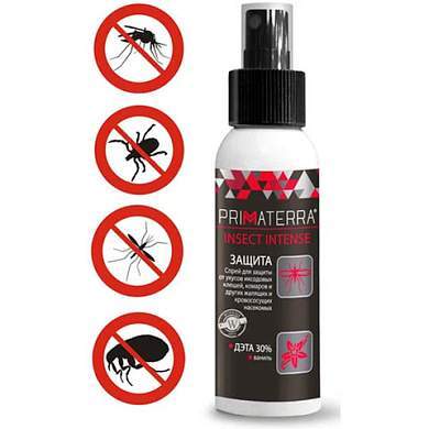 Спрей для кожи защитный, 200 мл, PRIMATERRA INSECT INTENSE от клещей, комаров, слепней (арт. 609021)