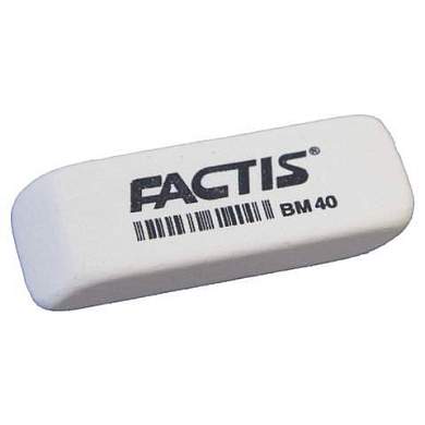 Ластик FACTIS BM 40, 52х20х7 мм, белый, прямоугольный, скошенные края, CNFBM40 (арт. 220908)