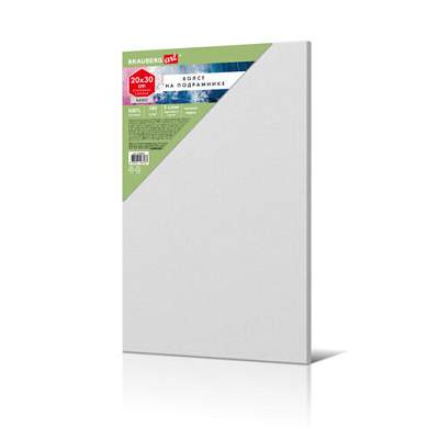 Холст на подрамнике BRAUBERG ART BASIC, 20х30 см, 280 г/м2, хлопок, мелкое зерно, грунт, 192665 (арт. 192665)