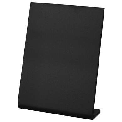 Табличка меловая настольная А5 (14,8x21 см), L-образная, вертикальная, ПВХ, ЧЕРНАЯ, BRAUBERG, 291293 (арт. 291293)
