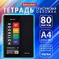 Тетрадь А4 80 л. BRAUBERG "Metropolis", спираль пластиковая, клетка, обложка пластик, ЧЕРНЫЙ, 404742 (арт. 404742)
