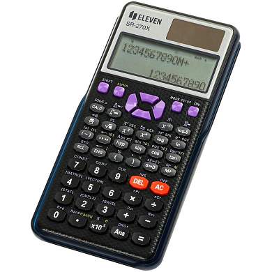Калькулятор научный Eleven SR-270X, матричный дисплей, 417 функций, двойное питание, 81*165*16 мм, черный (арт. 365661)