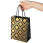 Пакет подарочный (1 штука) 18x10x23 см, ЗОЛОТАЯ СКАЗКА "Gold Luxury", тиснение фольгой, чёрный, 608248 (арт. 608248)