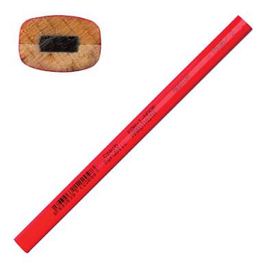 Карандаш столярный KOH-I-NOOR, 1 шт., НВ, грифель 5х2 мм, корпус красный, 153600200177 (арт. 181004)