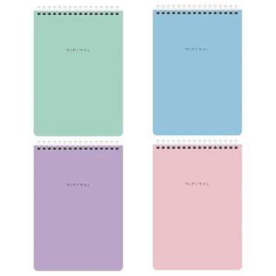 Блокнот А5 146х206 мм, 60 л., гребень, картон, жесткая подложка, клетка, BRAUBERG "Minimal Pastel", 116427 (арт. 116427)