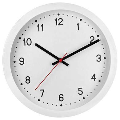 Часы настенные TROYKATIME (TROYKA) 75751701, круг, белые, белая рамка, 28х28х4 см (арт. 456779)