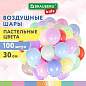 Шары воздушные 30 см, 100 штук, "МАКАРУНС", ассорти, BRAUBERG KIDS, 591879 (арт. 591879)