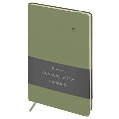 Записная книжка А5 96л. ЛАЙТ, кожзам, Greenwich Line "Classic. Green", с резинкой, блок без линовки (арт. 358027)