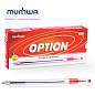 Ручка шариковая MunHwa "Option" красная, 0,5мм, штрих-код (арт. 063645)