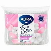Ватные палочки КОМПЛЕКТ 300 шт., AURA, пакет, ш/к 11160, 13139 (арт. 117607)