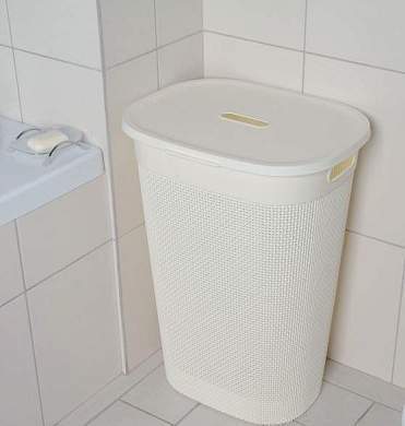 Корзина для белья с крышкой Oslo 55л (43*34*60 см), молочный PT1334МЛ Plast team (арт. 718729)