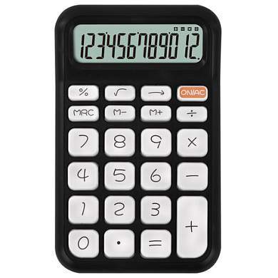 Калькулятор настольный BRAUBERG KW-500-BK (93x148 мм), 3D-кнопки, 12 разрядов, черный, 272954 (арт. 272954)