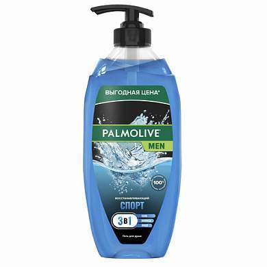 Гель для душа 3 в 1 для лица, волос и тела 750 мл, PALMOLIVE MEN "Спорт", освежающий, 8693495037990 (арт. 609031)