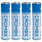 Батарейки алкалиновые "мизинчиковые" КОМПЛЕКТ 4 шт., CROMEX Alkaline, AAA (LR03, 24А), блистер, 457131 (арт. 457131)