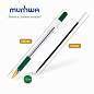Ручка шариковая масляная с грипом MUNHWA "MC Gold", зеленая, корпус прозрачный, узел 0,5 мм, линия письма 0,3 мм, BMC-04 (арт. 142778)