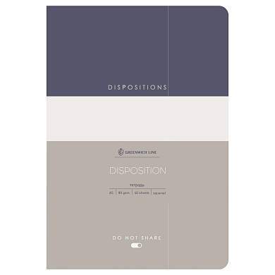 Тетрадь 40л., А5, клетка на сшивке Greenwich Line "Disposition", матовая ламинация, тиснение фольгой, тон. блок 80г/м2 (арт. 340087)
