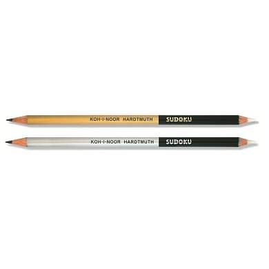 Карандаш ч/г Koh-I-Noor Sudoku "1350" 2В, с затачиваемым ластиком, ассорти (арт. 327285)