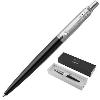 Ручка шариковая PARKER "Jotter Core Bond Street Black CT", корпус черный, детали хром, синяя, 1953184 (арт. 142381)