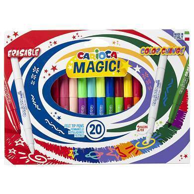 Фломастеры меняющие цвет/стираемые Carioca "Magic Markers", 18цв.+2, 20шт., картон, европодвес (арт. 151464)