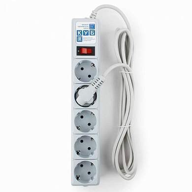 Power Cube (КУБ) Классик сет. удл.-фильтр ПВС 3х0.75 5 роз. 3 м 10А СЕРЫЙ (РФ) SPG-B-10 (арт. 6098)