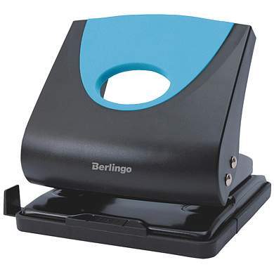 Дырокол Berlingo "Office Soft" 30л., пластиковый, синий, с линейкой (арт. 305921)