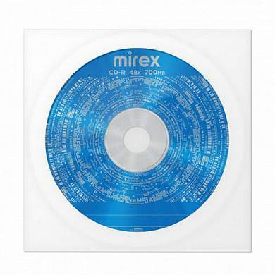 Диск CD-R MIREX, 700 Мб, 48x, бумажный конверт, 1 штука, UL120051A8C (арт. 514021)