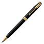 Ручка шариковая PARKER "Sonnet Core Matt Black GT", черный матовый лак, позолота, черная, 1931519 (арт. 142359)