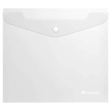 Папка-конверт на кнопке Berlingo "Soft Touch", А5+, 200мкм, софт-тач, прозрачная (арт. 369432)