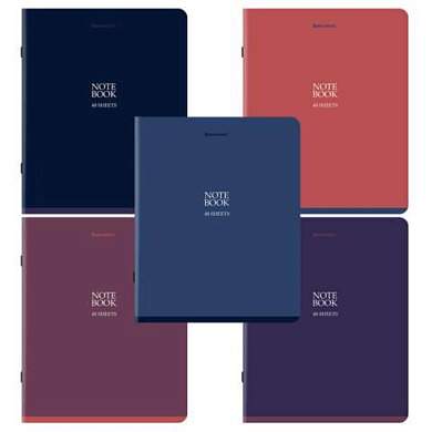 Тетрадь А5, 48 л., BRAUBERG, скоба, клетка, SoftTouch, "NoteBookMono", (микс в спайке), 405325 (арт. 405325)