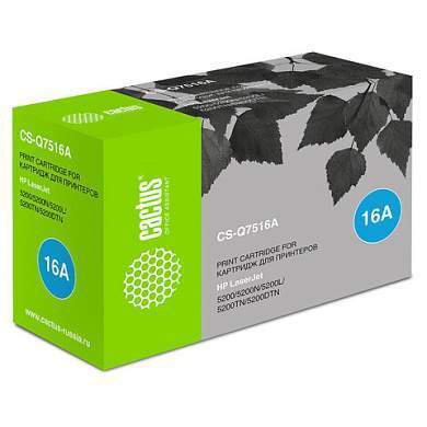 Картридж лазерный CACTUS (CS-Q7516A) для HP LaserJet 5200, ресурс 12000 стр. (арт. 361978)