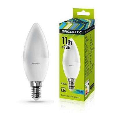 Ergolux свеча C35 E14 11W(915lm 220°) 4500K 4K матовая 111x37 LED-C35-11W-E14-4K (арт. 690352)