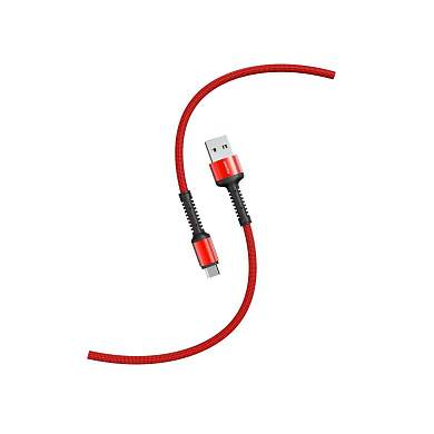 Кабель Smartbuy S26, USB - micro-USB, 3A output, нейлоновая оплетка, 1м, красный (арт. 384287)
