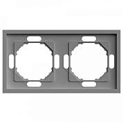 Stekker ЭМИЛИ рамка СУ 2мест. (PC), платиново-серый, soft touch PFR00-5002-10 49963 (арт. 907458)