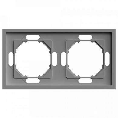 Stekker ЭМИЛИ рамка СУ 2мест. (PC), платиново-серый, soft touch PFR00-5002-10 49963 (арт. 907458)