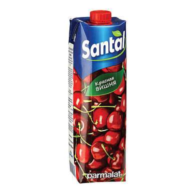 Напиток сокосодержащий SANTAL (Сантал) Red, красная вишня, 1 л, тетра-пак, 547754 (арт. 621283)