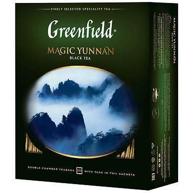 Чай Greenfield "Magic Yunnan", черный, 100 фольг. пакетиков по 2г (арт. 260726)