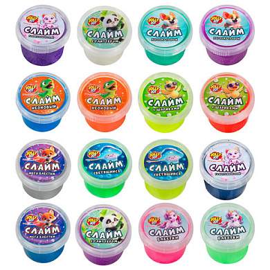 Слайм МИКС, 100 г, АССОРТИ, 8 видов, JOLLY JOT (ДЖОЛЛИ ДЖОТ), 667321 (арт. 667321)