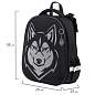Ранец BRAUBERG SHINY, 2 отделения, с брелоком, "Husky", СВЕТЯЩИЙСЯ РИСУНОК, 38х28х14 см, 271383 (арт. 271383)