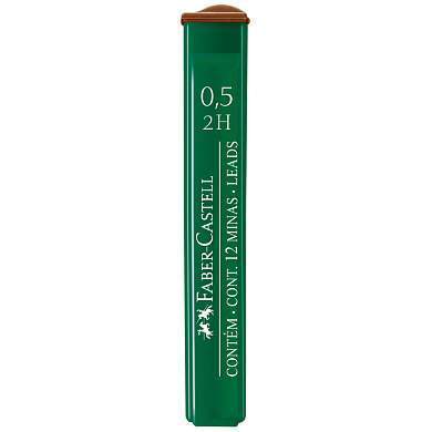 Грифели для механических карандашей Faber-Castell "Polymer", 12шт., 0,5мм, 2H (арт. 286024)