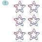 Скрепки фигурные 25мм, MESHU "Stars", 6шт., пакет с европодвесом (арт. 328215)