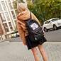 Рюкзак BRAUBERG FASHION CITY, универсальный, "Anime Cats", черный, 44х31х16 см, 229965 (арт. 229965)