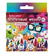 Восковые мелки BRAUBERG "МОНСТРИКИ", 12 цветов, 273238 (арт. 273238)