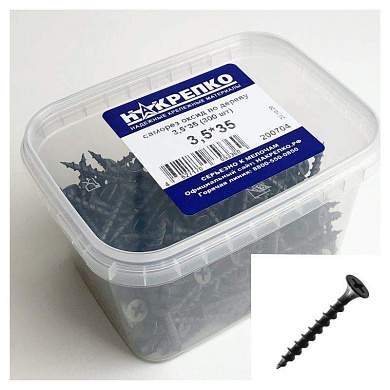 Саморез оксид потайной крупный шаг 3,5*35 (300 шт EC) НАКРЕПКО 200704 (арт. 416210)