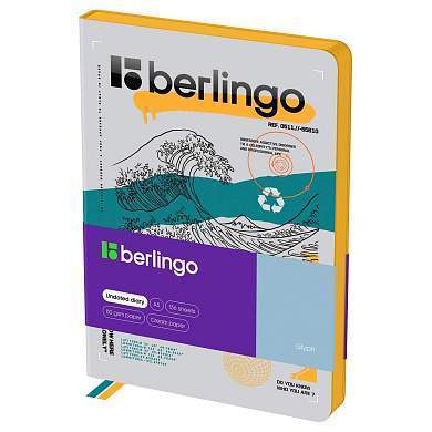 Ежедневник недатированный, А5, 136л., кожзам, Berlingo "Glyph", желтый срез, с рисунком (арт. 352450)