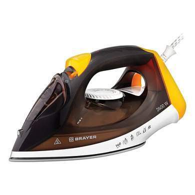 Утюг BRAYER BR4003, 2400 Вт, керамическое покрытие, самоочистка, антикапля, антинакипь, автоотключение, коричневый (арт. 456110)