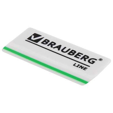 Ластик BRAUBERG "Line", 57х18х8 мм, белый, прямоугольный, скошенные края, 221036 (арт. 221036)