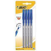 Ручки шариковые с грипом BIC "Round Stic Exact", НАБОР 4 шт., СИНИЕ, линия письма 0,28 мм, блистер, 932857 (арт. 143978)