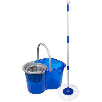 Набор для уборки OfficeClean Professional ведро 5л с отжимом, самоотж. швабра с круг. насадкой (2шт) (арт. 266753)
